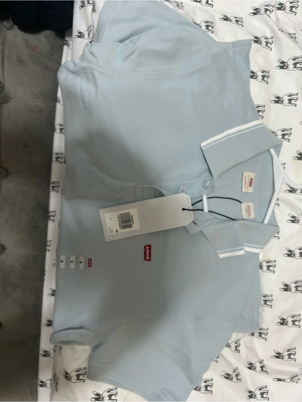 Levi's Light Blue Short-Sleeve Polo with Red Logo